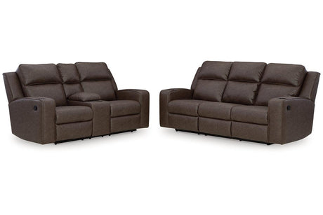 Lavenhorne Granite Manual Reclining Sofa & Loveseat by Ashley at Eve Furniture