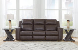 Lavenhorne Granite Manual Reclining Sofa with Drop Down Table by Ashley at Eve Furniture