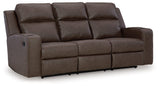 Lavenhorne Granite Manual Reclining Sofa with Drop Down Table by Ashley at Eve Furniture