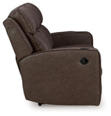 Lavenhorne Granite Manual Reclining Sofa with Drop Down Table by Ashley at Eve Furniture