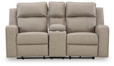 Lavenhorne Pebble Manual Reclining Loveseat with Console by Ashley at Eve Furniture