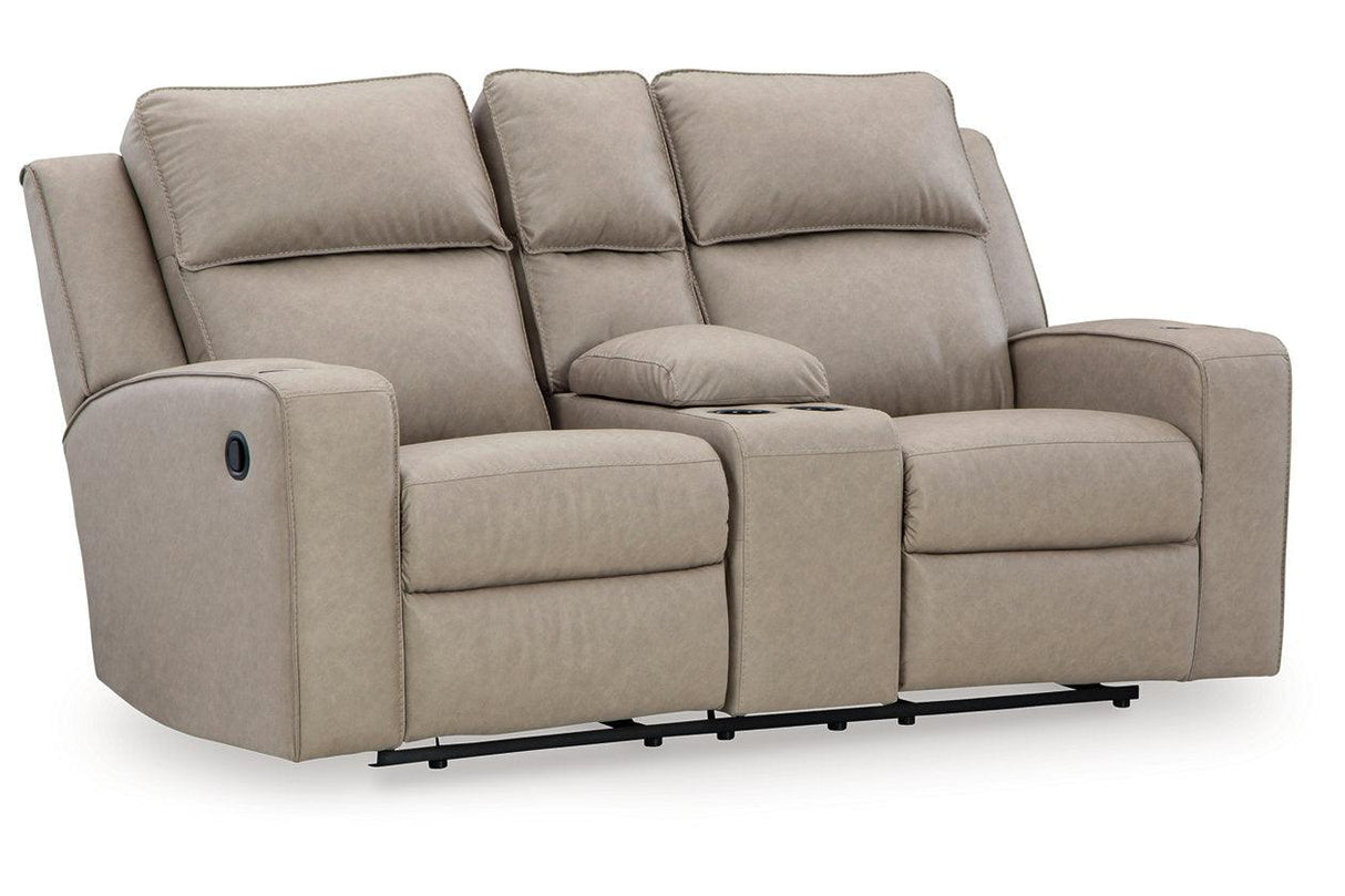 Lavenhorne Pebble Manual Reclining Sofa and Loveseat by Ashley at Eve Furniture