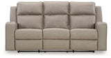 Lavenhorne Pebble Manual Reclining Sofa with Drop Down Table by Ashley at Eve Furniture
