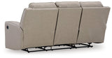 Lavenhorne Pebble Manual Reclining Sofa with Drop Down Table by Ashley at Eve Furniture
