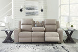 Lavenhorne Pebble Manual Reclining Sofa with Drop Down Table by Ashley at Eve Furniture