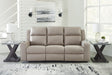Lavenhorne Pebble Manual Reclining Sofa with Drop Down Table by Ashley at Eve Furniture