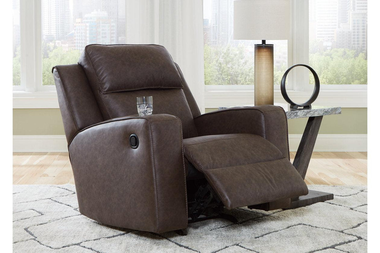 Lavenhorne Umber Reclining Sofa, Loveseat and Recliner by Ashley at Eve Furniture