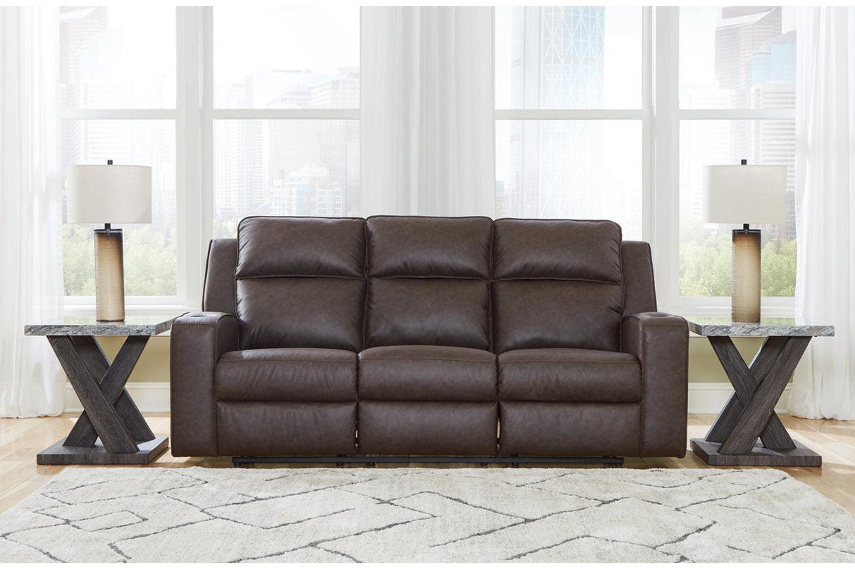 Lavenhorne Umber Reclining Sofa, Loveseat and Recliner by Ashley at Eve Furniture