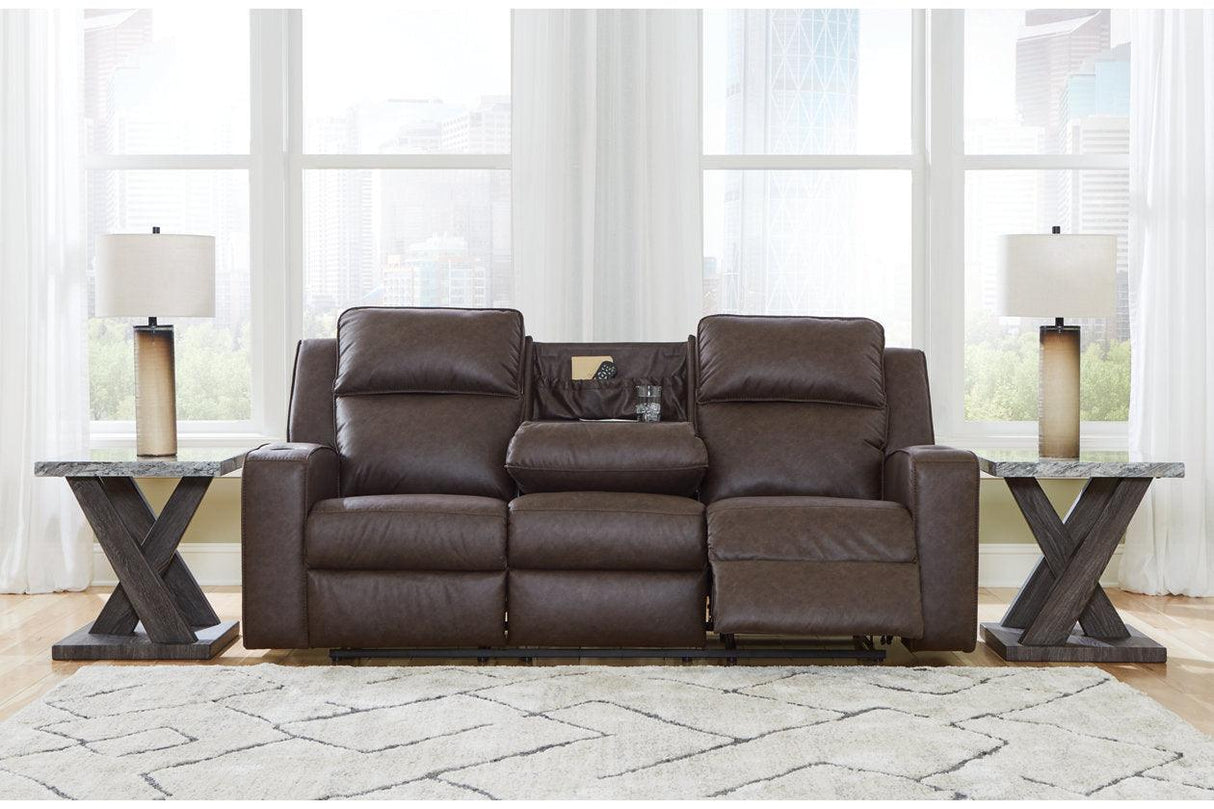 Lavenhorne Umber Reclining Sofa, Loveseat and Recliner by Ashley at Eve Furniture