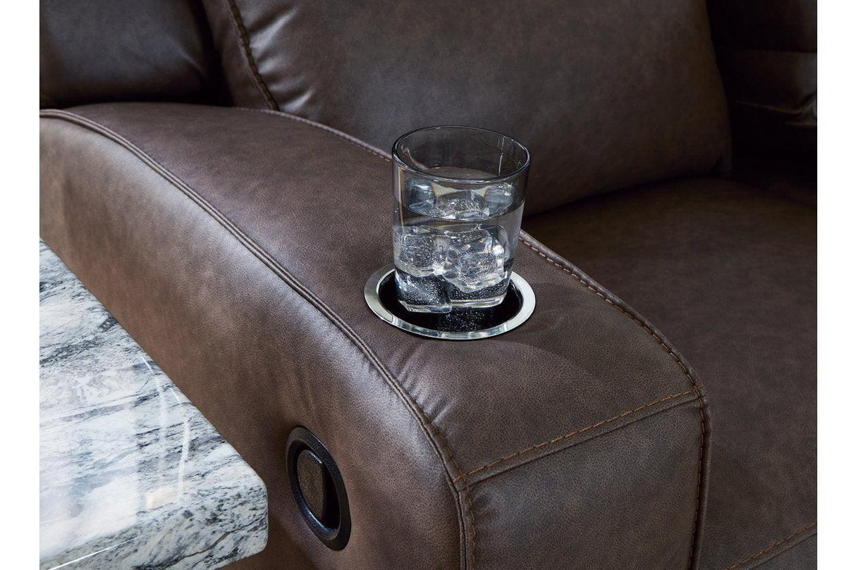 Lavenhorne Umber Reclining Sofa, Loveseat and Recliner by Ashley at Eve Furniture
