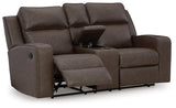Lavenhorne Granite Manual Reclining Loveseat with Console by Ashley at Eve Furniture