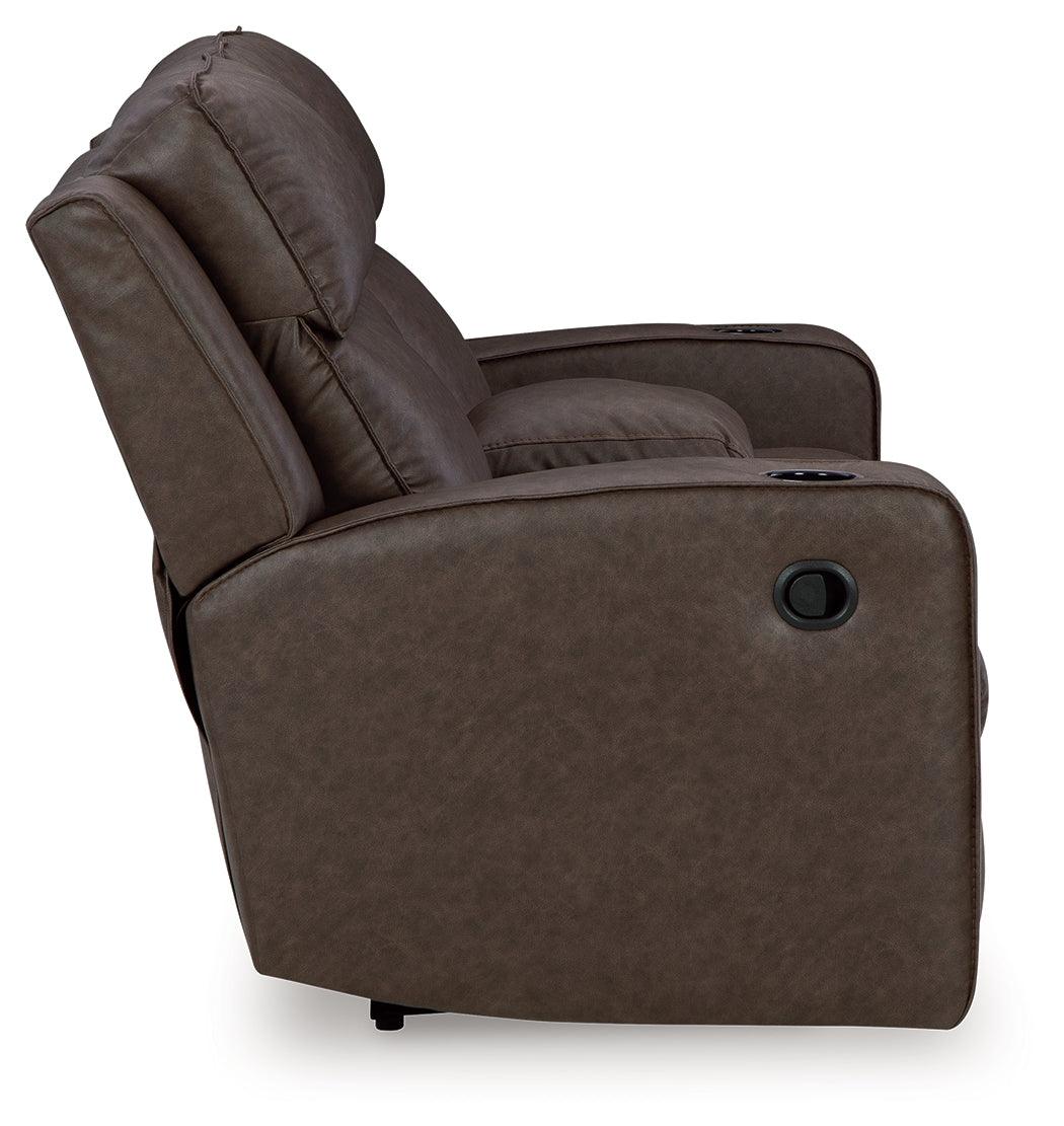 Lavenhorne Granite Manual Reclining Loveseat with Console by Ashley at Eve Furniture
