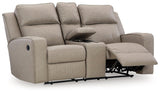 Lavenhorne Pebble Manual Reclining Loveseat with Console by Ashley at Eve Furniture