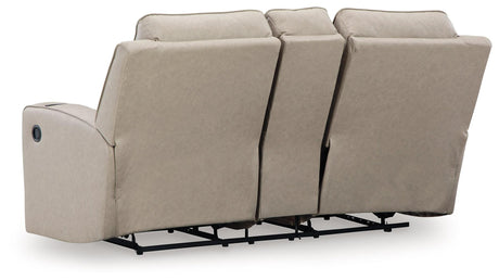 Lavenhorne Pebble Manual Reclining Loveseat with Console by Ashley at Eve Furniture