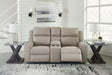 Lavenhorne Pebble Manual Reclining Loveseat with Console by Ashley at Eve Furniture