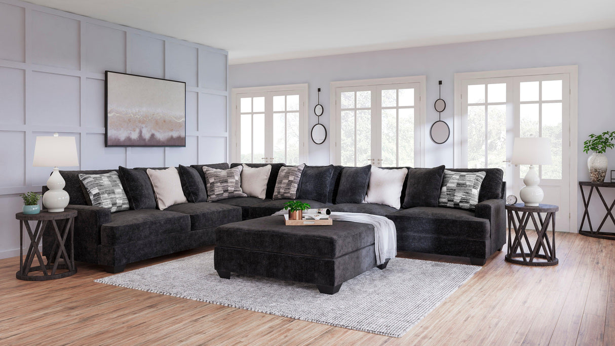 Lavernett Charcoal 4-Piece Sectional by Ashley at Eve Furniture