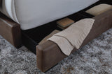Lavernty Coffee Queen Upholstered Storage Bed by Ashley at Eve Furniture