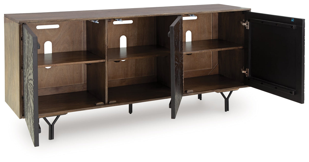 Lavinmont Multi Brown Accent Cabinet by ASHLEY FURNITURE at Eve Furniture