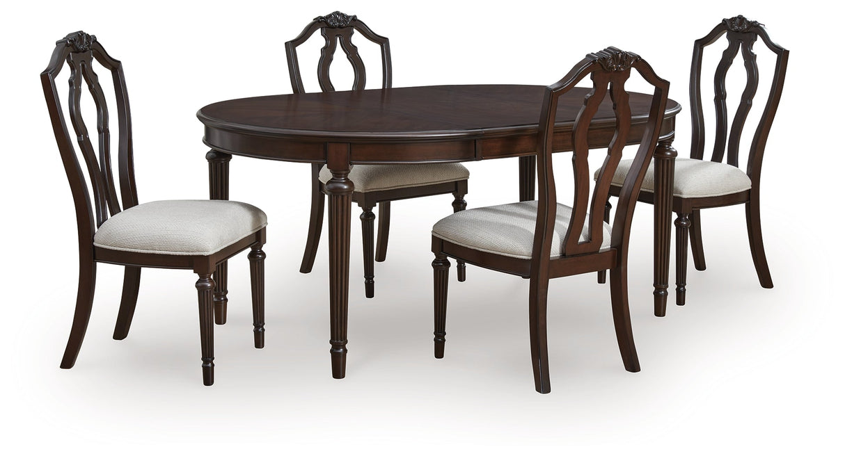 Lavinton Brown Extension Dining Table and 4 Chairs by Ashley at Eve Furniture