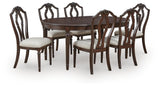 Lavinton Brown Extension Dining Table and 6 Chairs by Ashley at Eve Furniture