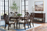 Lavinton Brown Extension Dining Table and 6 Chairs by Ashley at Eve Furniture