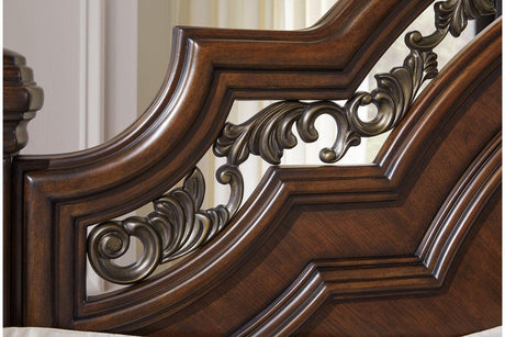 Lavinton Brown King Poster Bed by Ashley at Eve Furniture