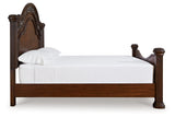 Lavinton Brown Queen Poster Bed by Ashley at Eve Furniture