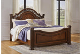 Lavinton Brown Queen Poster Bed by Ashley at Eve Furniture