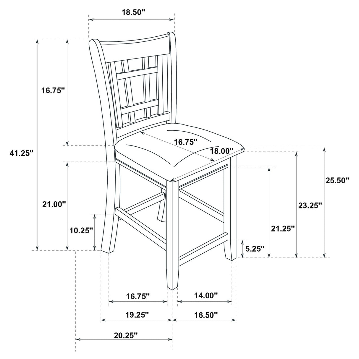 Lavon Light Chestnut/Espresso 5-Piece Counter Height Dining Set