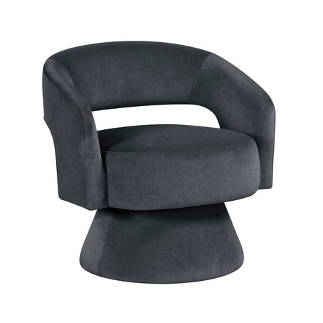 Lavon Dark Gray Swivel Chair by Homelegance at Eve Furniture