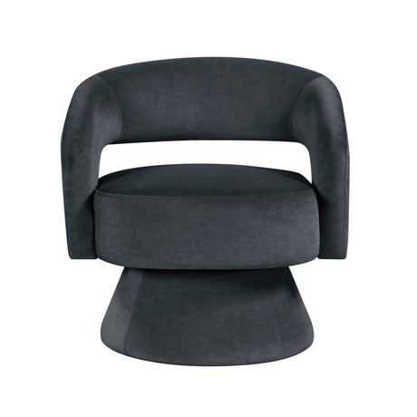 Lavon Dark Gray Swivel Chair by Homelegance at Eve Furniture