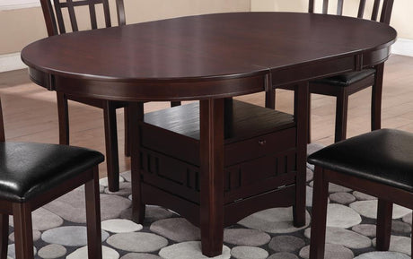 Lavon Espresso Dining Table with Storage