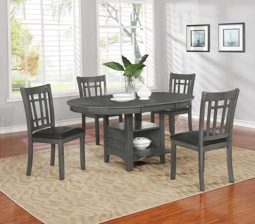 Lavon Medium Gray Dining Table with Storage