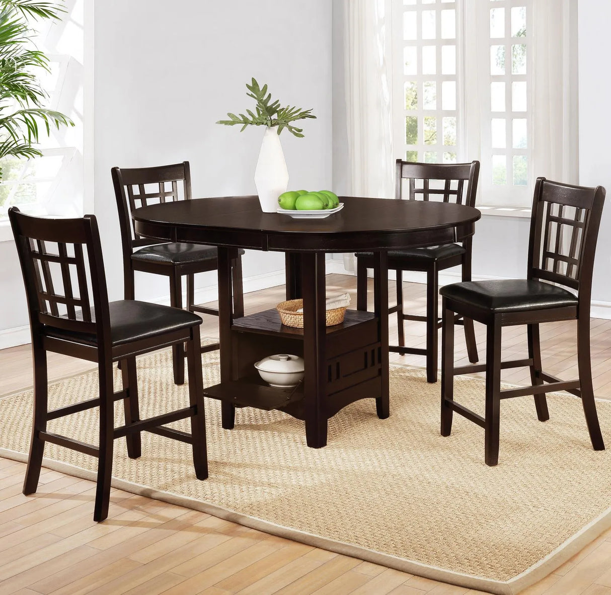 Lavon Espresso and Black Counter Height Dining Set by Coaster at Eve Furniture