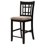 Lavon Tan/Espresso Lattice Back Counter Stools, Set of 2