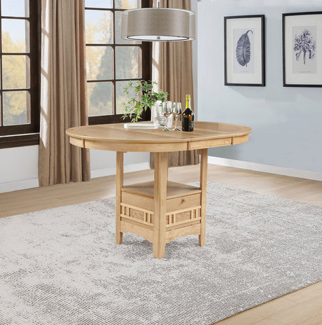 Lavon Light Oak Oval 60-inch Counter Height Extension Dining Table by Coaster at Eve Furniture