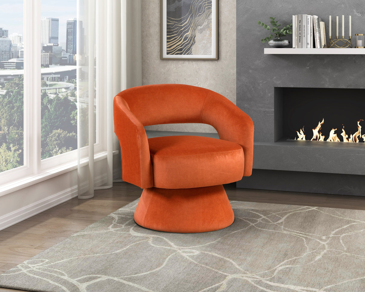 Lavon Orange Swivel Chair by Homelegance at Eve Furniture