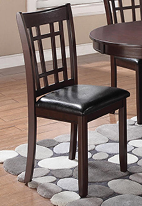 Lavon Espresso/Black Padded Dining Side Chairs, Set of 2