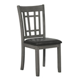 Lavon Espresso/Medium Gray Padded Dining Side Chairs, Set of 2