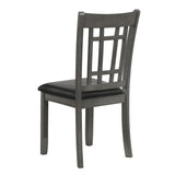 Lavon Espresso/Medium Gray Padded Dining Side Chairs, Set of 2