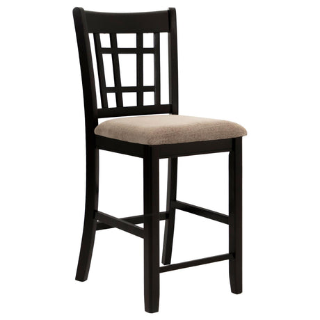 Lavon Tan/Espresso Lattice Back Counter Stools, Set of 2 by Coaster at Eve Furniture