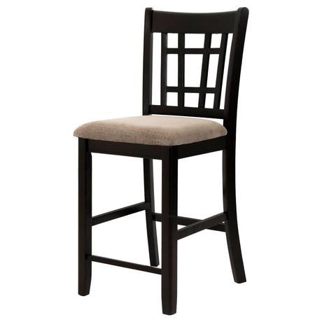 Lavon Tan/Espresso Lattice Back Counter Stools, Set of 2 by Coaster at Eve Furniture