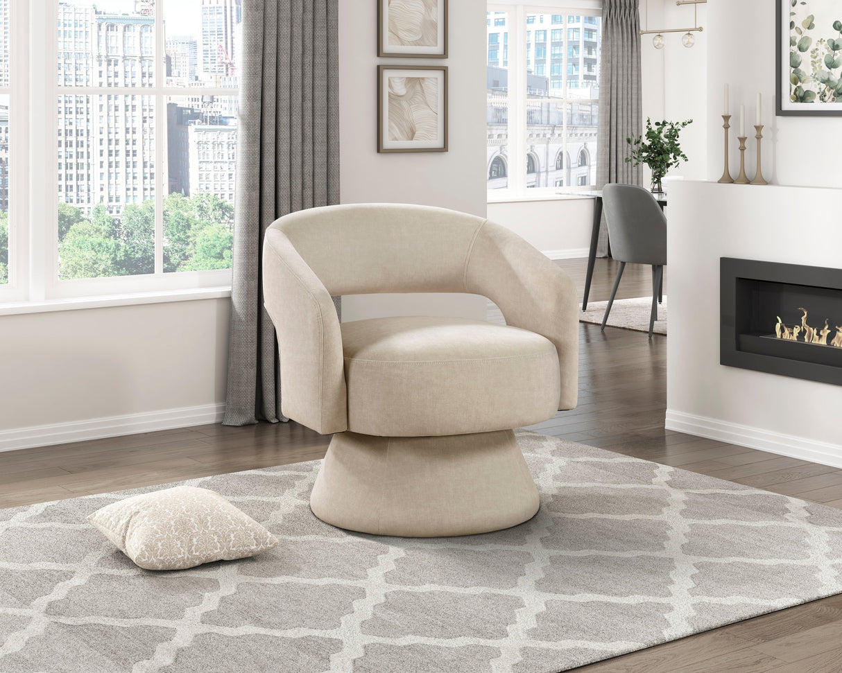 Lavon Taupe Swivel Chair by Homelegance at Eve Furniture