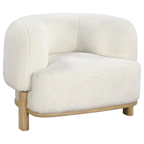 Lawler Ivory Upholstered Barrel Back Accent Chair by Coaster at Eve Furniture