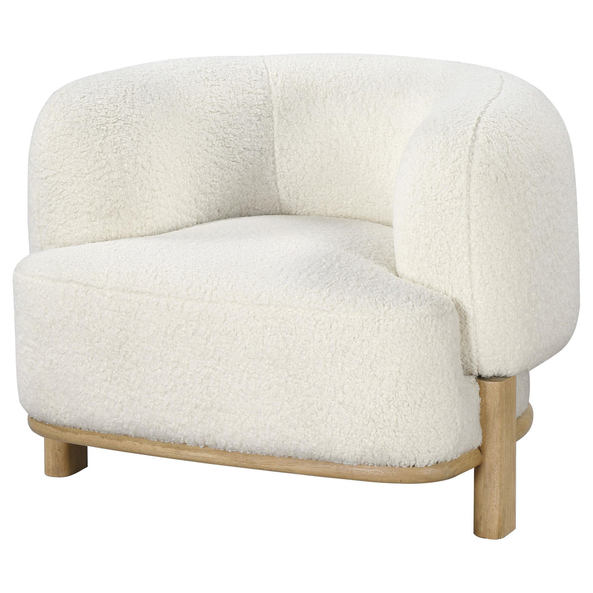 Lawler Ivory Upholstered Barrel Back Accent Chair by Coaster at Eve Furniture