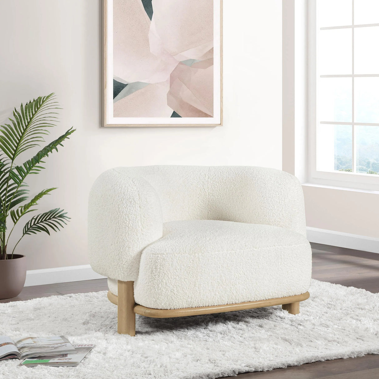 Lawler Ivory Upholstered Barrel Back Accent Chair by Coaster at Eve Furniture