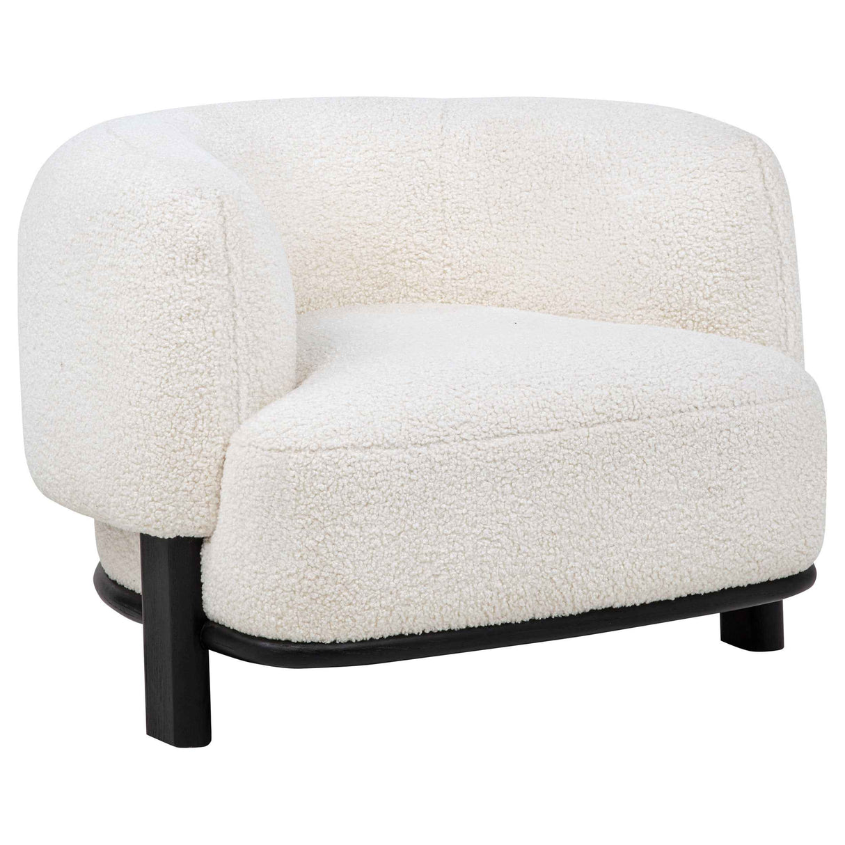 Lawler Ivory/Black Upholstered Barrel Back Accent Chair by Coaster at Eve Furniture