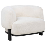 Lawler Ivory/Black Upholstered Barrel Back Accent Chair by Coaster at Eve Furniture