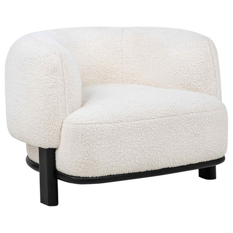 Lawler Ivory/Black Upholstered Barrel Back Accent Chair by Coaster at Eve Furniture