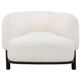 Lawler Ivory/Black Upholstered Barrel Back Accent Chair by Coaster at Eve Furniture